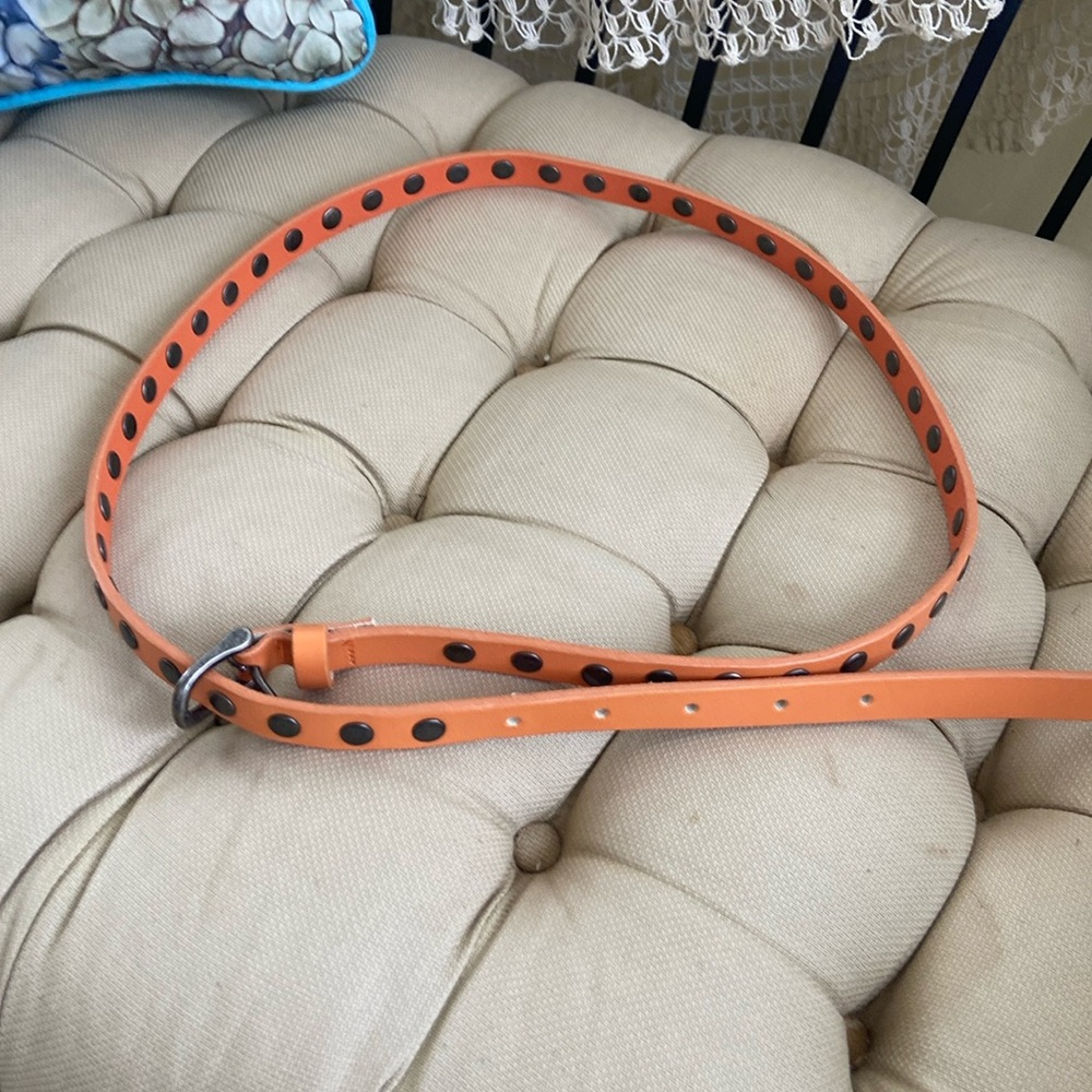 NWOT orange studded skinny belt
